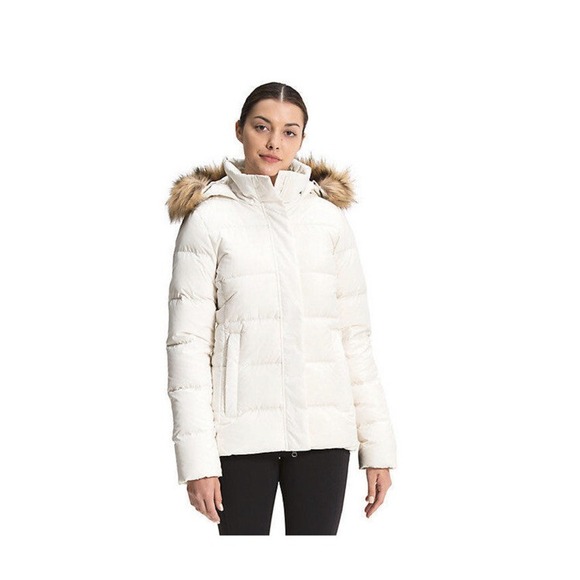 The North Face Jackets & Blazers - The North Face White Hooded Puffer Jacket with Faux Fur Trim Women's - NWT - XXL